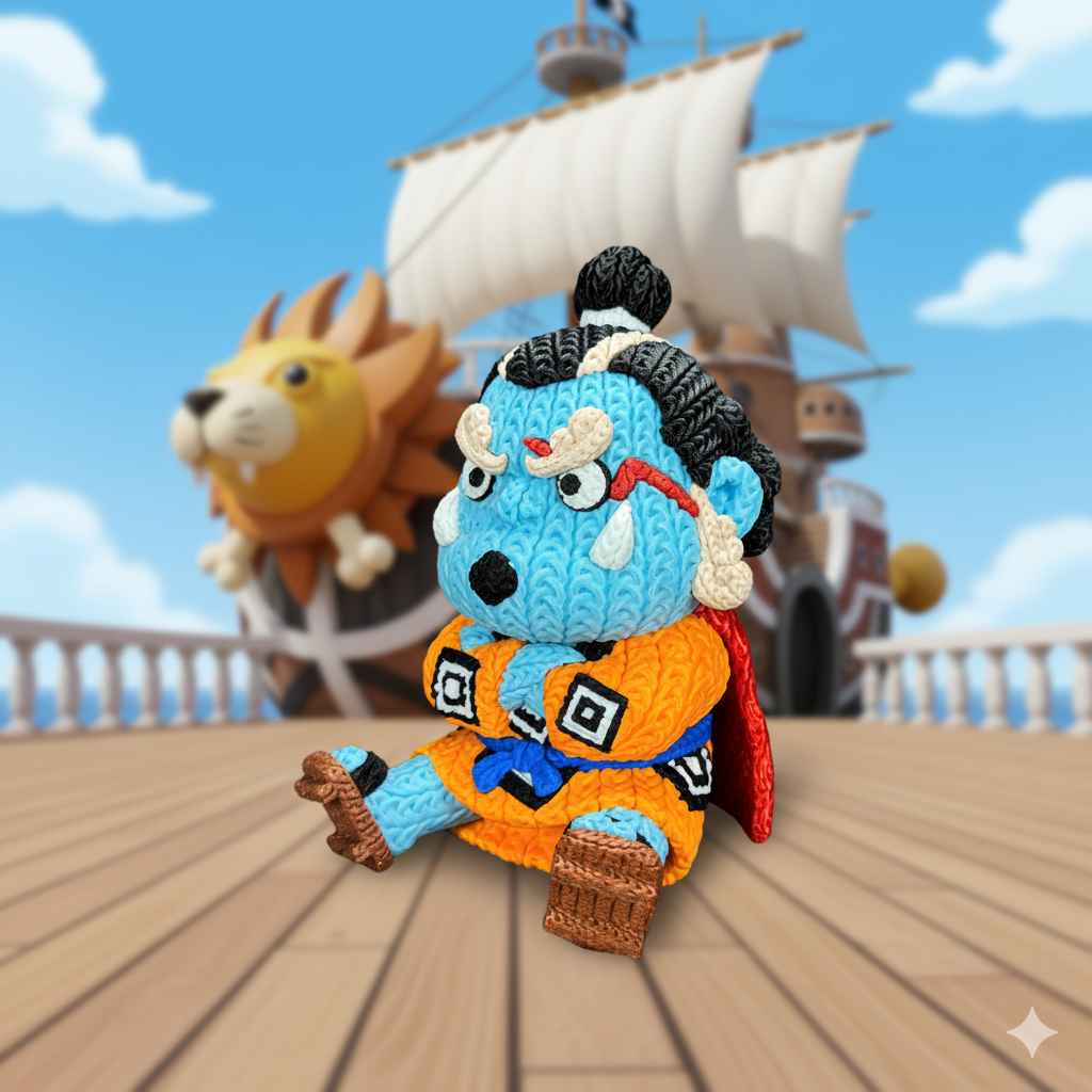 Knitted Ocean Guardian – Cozy Anime Fanart Figur Whale 3D Studio