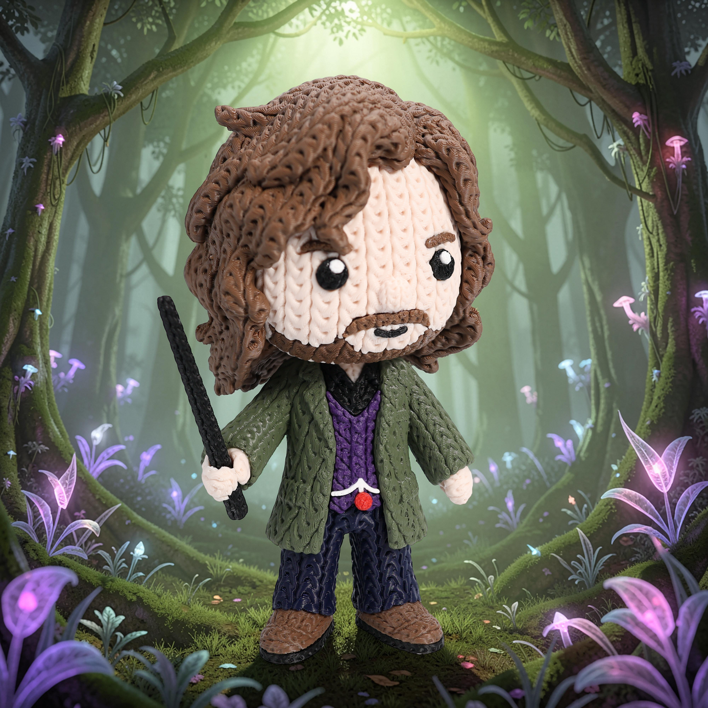 Knitted Rebel Wizard – Cozy Sammlerfigur im Stricklook Whale 3D Studio