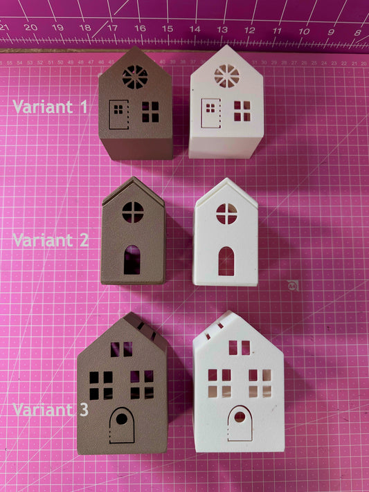 Winter Village – Ein gemütliches Miniaturdorf mit Bäumen Layers in Green