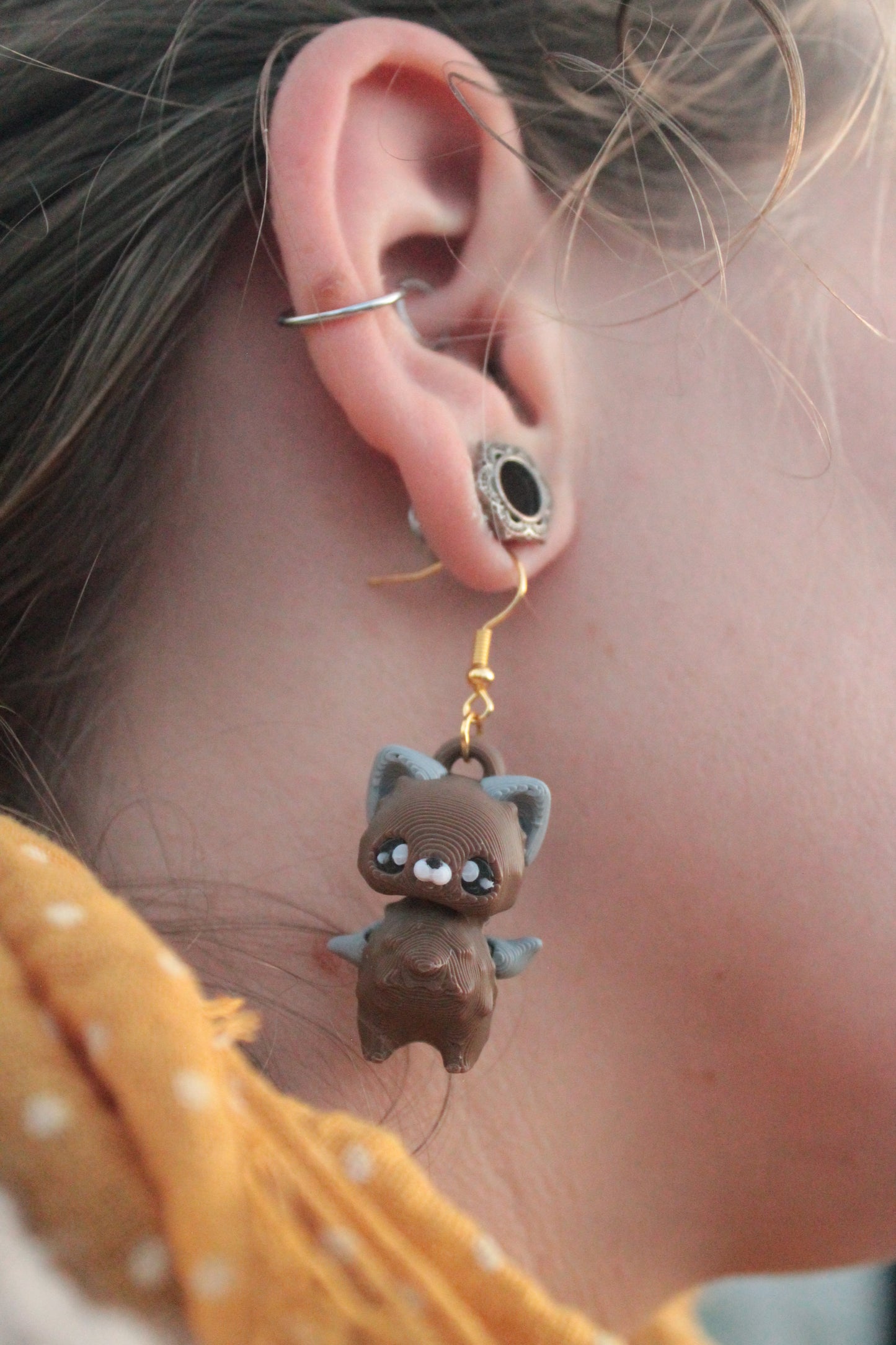 Cat Pixie Ohrringe – Magischer Ohrschmuck im Fantasy-Stil Layers in Green