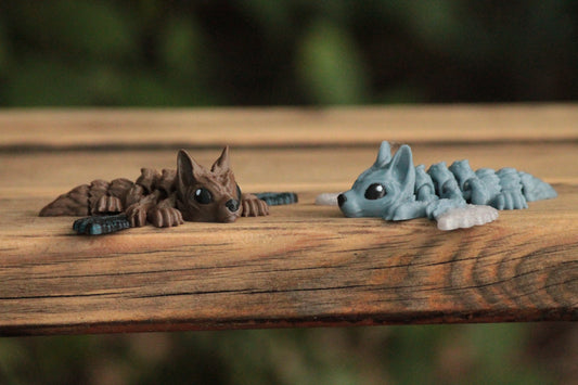 Tiny Wolf Winged – Mystische Wolfsfigur mit Flügeln Cinderwing3D