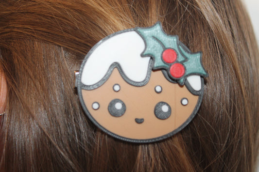 Niedlicher Weihnachtspudding-Haarclip – Süßer Festtagszauber für dein Haar 3D Miss Prints