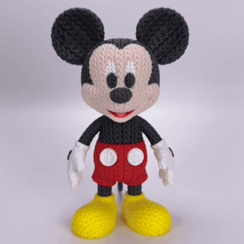 Knitted Classic Cartoon Mouse – Zeitloser Cartoon-Charakter im cozy Stricklook Whale 3D Studio Whale 3D Studio