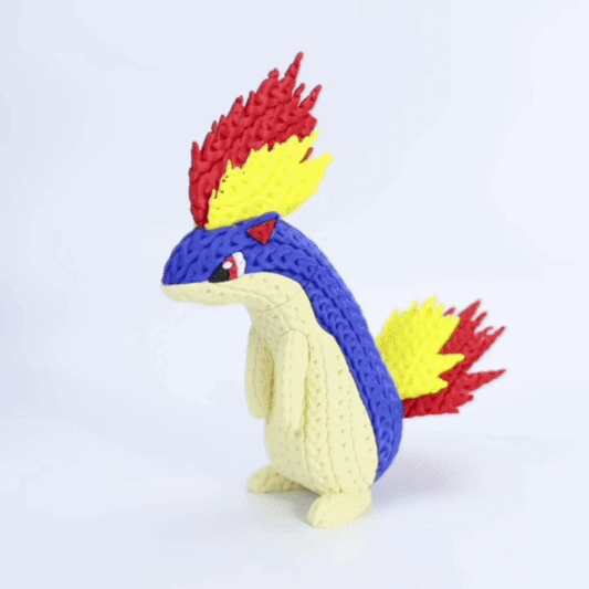 Knitted Fire Creature Evolution – Cozy Sammlerfigur im Stricklook Whale 3D Studio