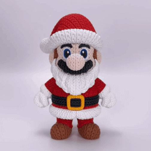 Knitted Platform Hero Set – Cozy Game Fanart Figur & Santa Edition Whale 3D Studio