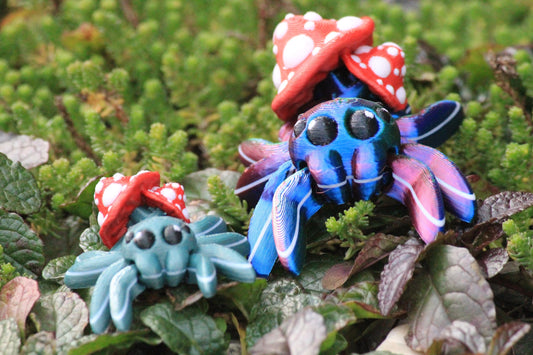 Magical Mushroom Spider Cinderwing3D – Handgefertigte Herbstdekoration mit Pilz und Spinne