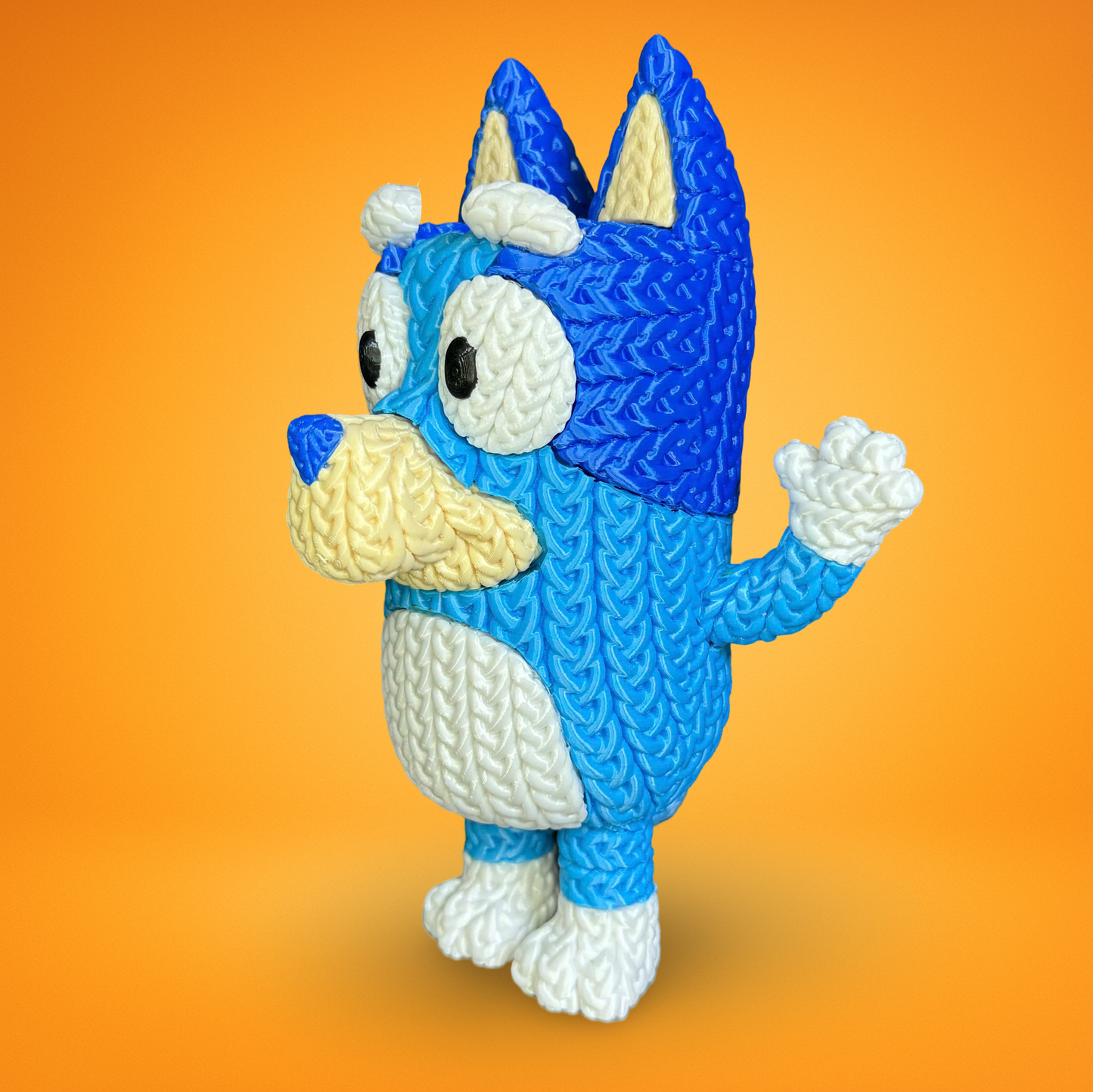 Knitted Happy Pup – Cozy Cartoon Fanart Figur
