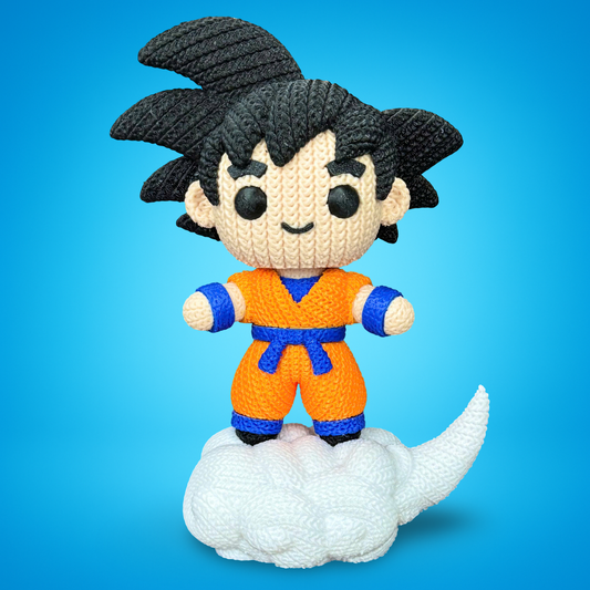 Knitted Saiyan Hero – Cozy Anime Fanart Figur Whale 3D Studio