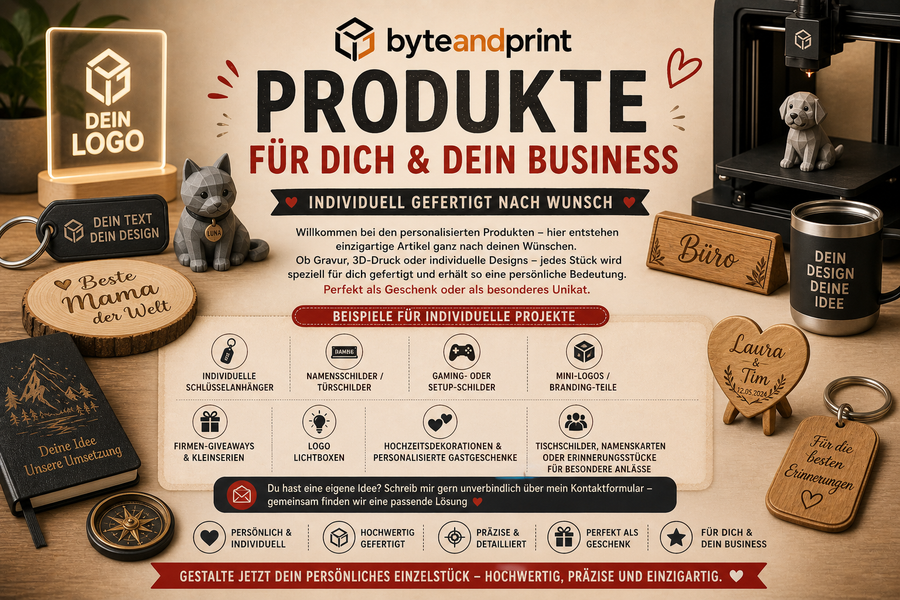 Produkte für dich & dein Business
 – Individuell gefertigt nach Wunsch