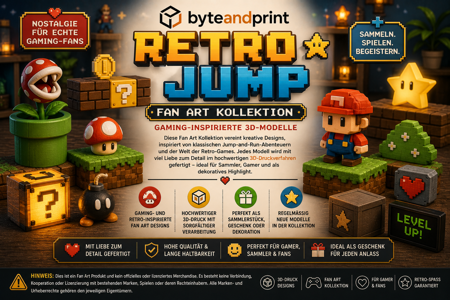 Retro Jump Fan Art Kollektion – Gaming-inspirierte 3D-Modelle