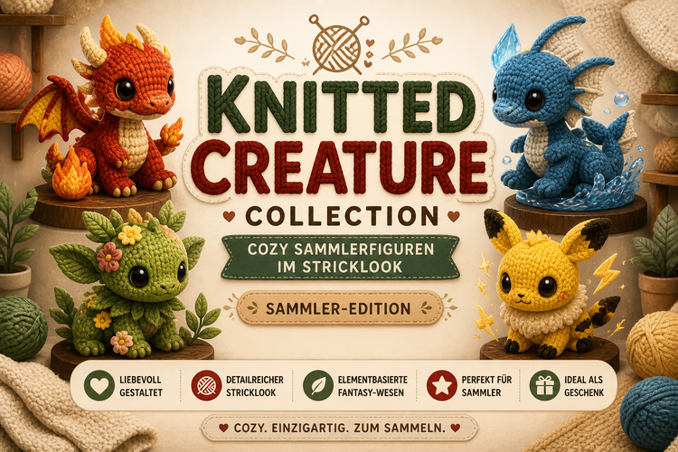Knitted Creature Collection – Cozy Sammlerfiguren im Stricklook (Sammler-Edition)