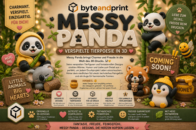 🐼 Messy Panda – verspielte Tierpoesie in 3D (coming soon)