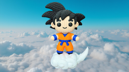 Knitted Saiyan Hero – Cozy Anime Fanart Figur Whale 3D Studio