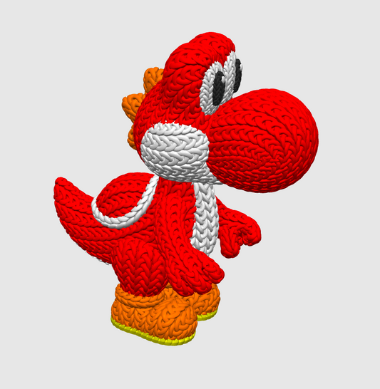 Knitted Dino Buddy – Cozy Game Fanart Figur Whale 3D Studio