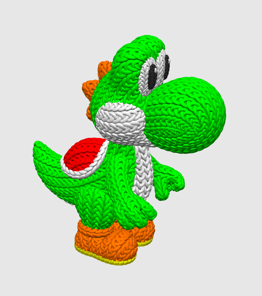 Knitted Dino Buddy – Cozy Game Fanart Figur Whale 3D Studio