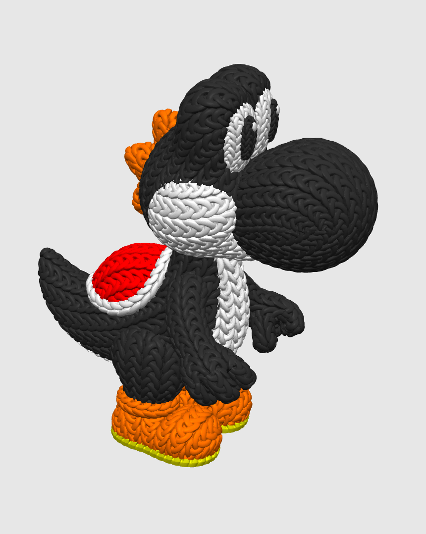 Knitted Dino Buddy – Cozy Game Fanart Figur Whale 3D Studio