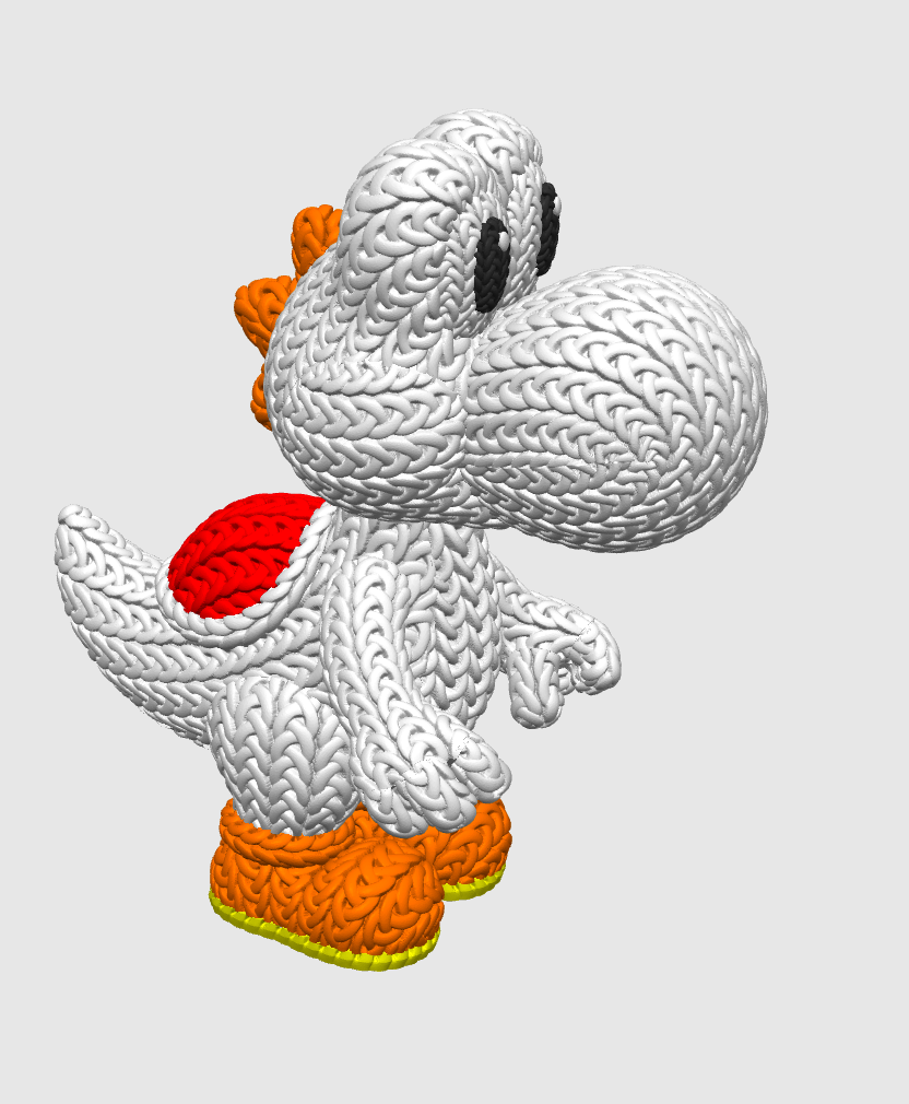 Knitted Dino Buddy – Cozy Game Fanart Figur Whale 3D Studio