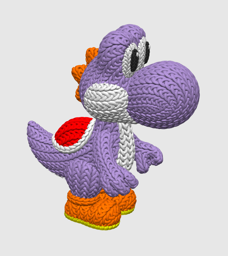 Knitted Dino Buddy – Cozy Game Fanart Figur Whale 3D Studio