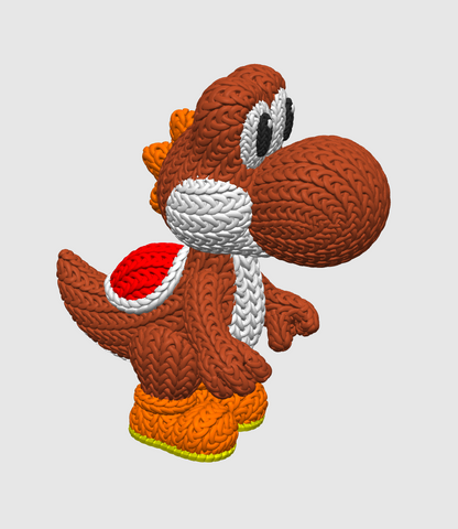 Knitted Dino Buddy – Cozy Game Fanart Figur Whale 3D Studio