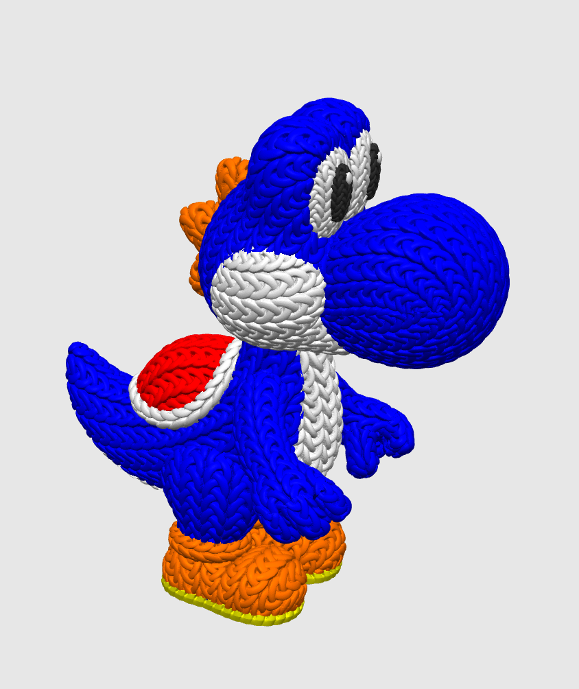 Knitted Dino Buddy – Cozy Game Fanart Figur Whale 3D Studio