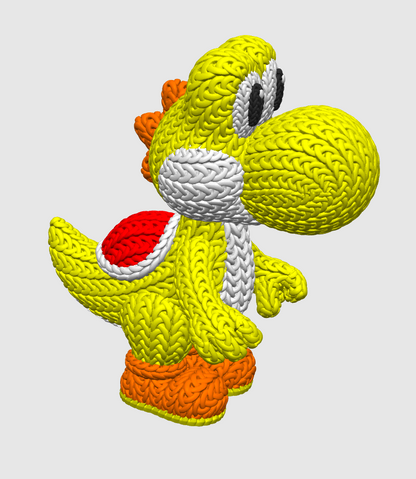 Knitted Dino Buddy – Cozy Game Fanart Figur Whale 3D Studio