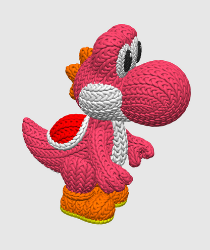 Knitted Dino Buddy – Cozy Game Fanart Figur Whale 3D Studio