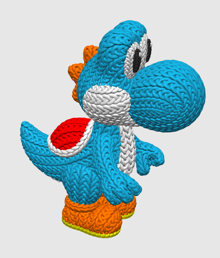 Knitted Dino Buddy – Cozy Game Fanart Figur Whale 3D Studio