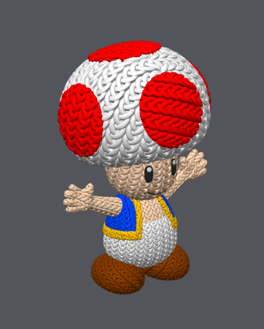 Knitted Mushroom Guide – Cozy Game Fanart Figur Whale 3D Studio