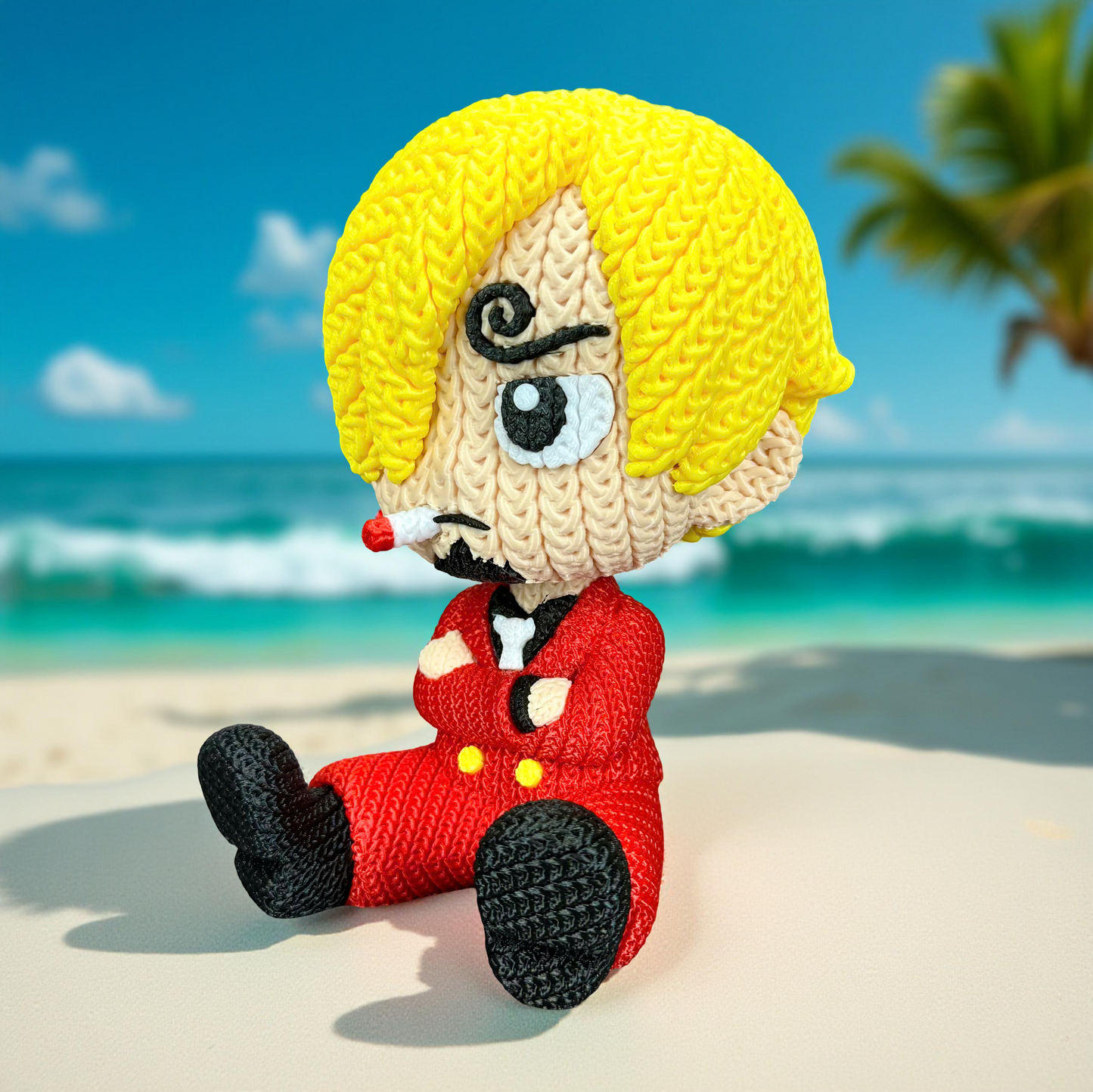 Knitted Fire Cook – Cozy Anime Fanart Figur Whale 3D Studio