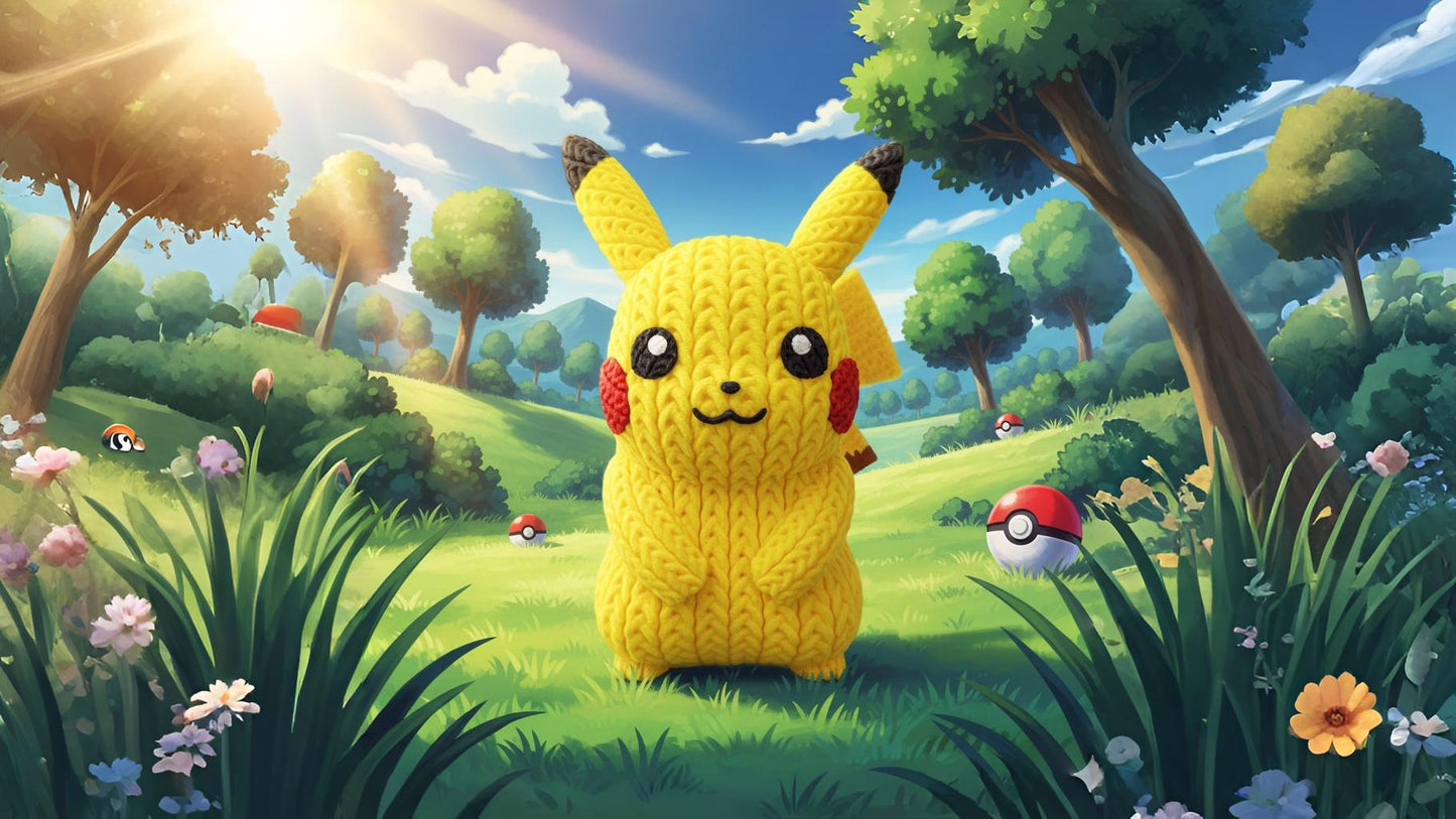 Knitted Electric Buddy – Cozy Monster Fanart Figur Whale 3D Studio