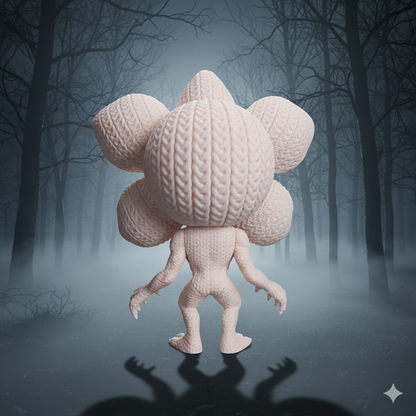 Knitted Upside Creature – Cozy Horror Fanart Figur Whale 3D Studio