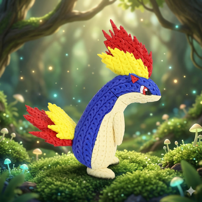 Knitted Fire Creature Evolution – Cozy Sammlerfigur im Stricklook Whale 3D Studio