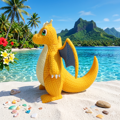Sanfter Himmelsdrache im Stricklook – Gemütliche Sammlerfigur mit Charme Whale 3D Studio