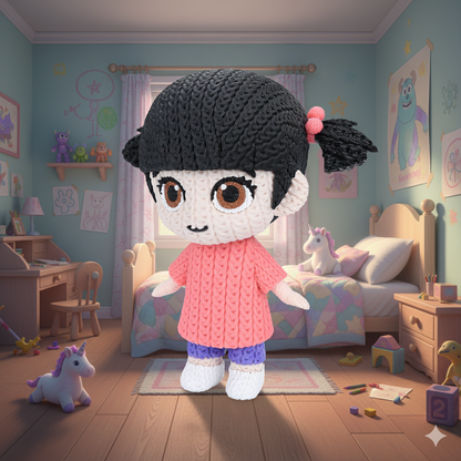 Knitted Little Monster Friend – Cozy Fantasy Fanart Figur Whale 3D Studio