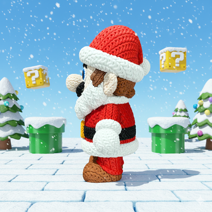Knitted Platform Hero Set – Cozy Game Fanart Figur & Santa Edition Whale 3D Studio
