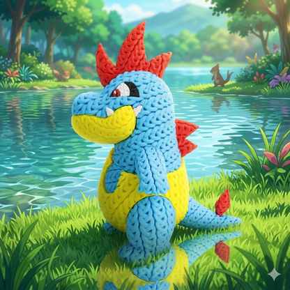 Knitted Water Creature Evolution – Cozy Sammlerfigur im Stricklook Whale 3D Studio