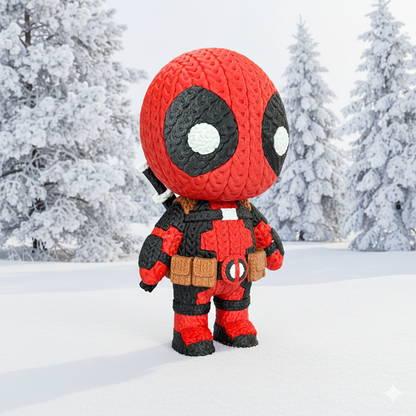 Knitted Red Merc Duo – Cozy Antihero Fanart & Christmas Edition Whale 3D Studio