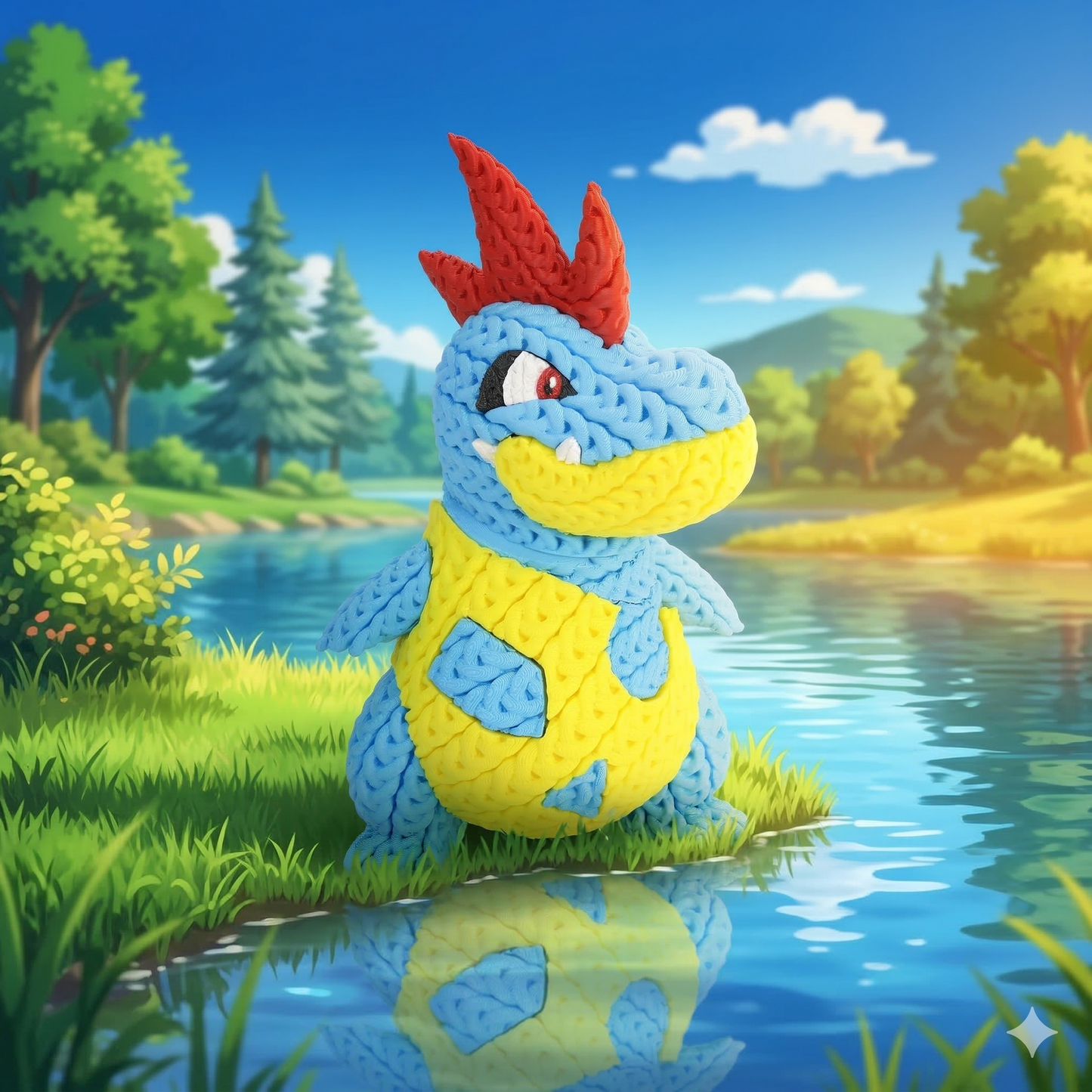 Knitted Water Creature Evolution – Cozy Sammlerfigur im Stricklook Whale 3D Studio