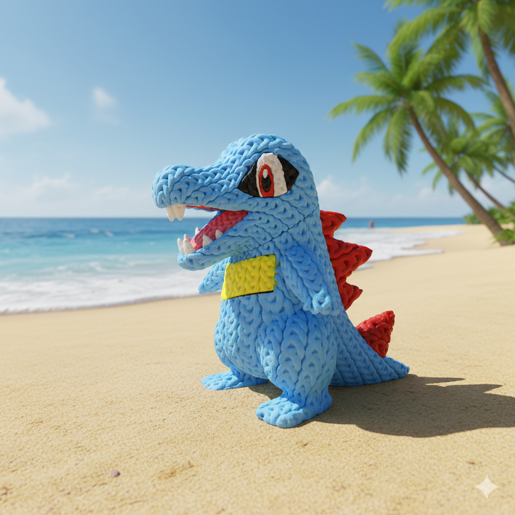 Knitted Water Creature – Cozy Sammlerfigur im Stricklook Whale 3D Studio