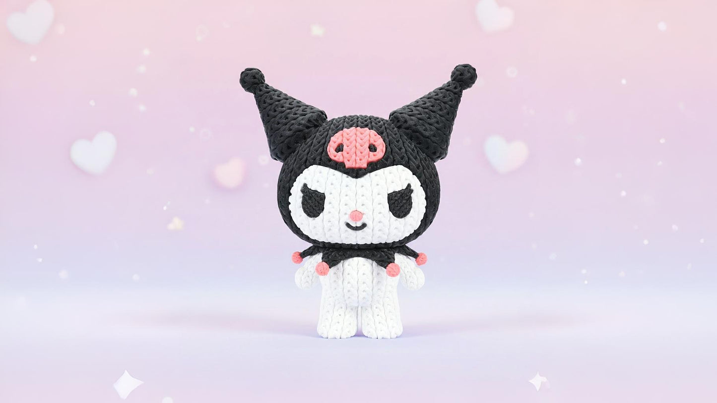 Knitted Mischief Bunny – Frecher Gothic-Charakter im cozy Stricklook Whale 3D Studio