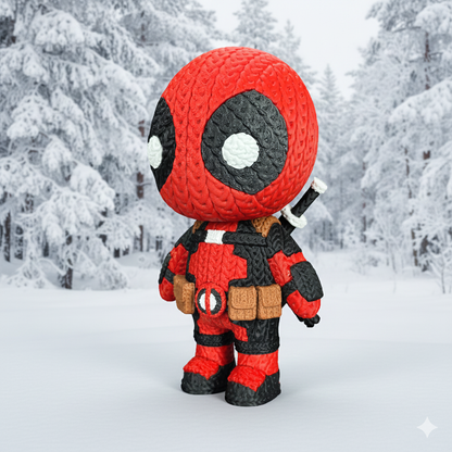 Knitted Red Merc Duo – Cozy Antihero Fanart & Christmas Edition Whale 3D Studio