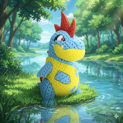 Knitted Water Creature Evolution – Cozy Sammlerfigur im Stricklook Whale 3D Studio