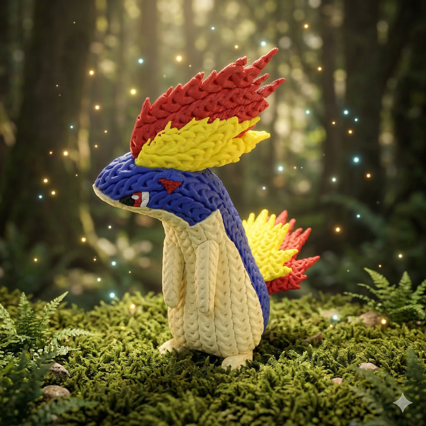 Knitted Fire Creature Evolution – Cozy Sammlerfigur im Stricklook Whale 3D Studio