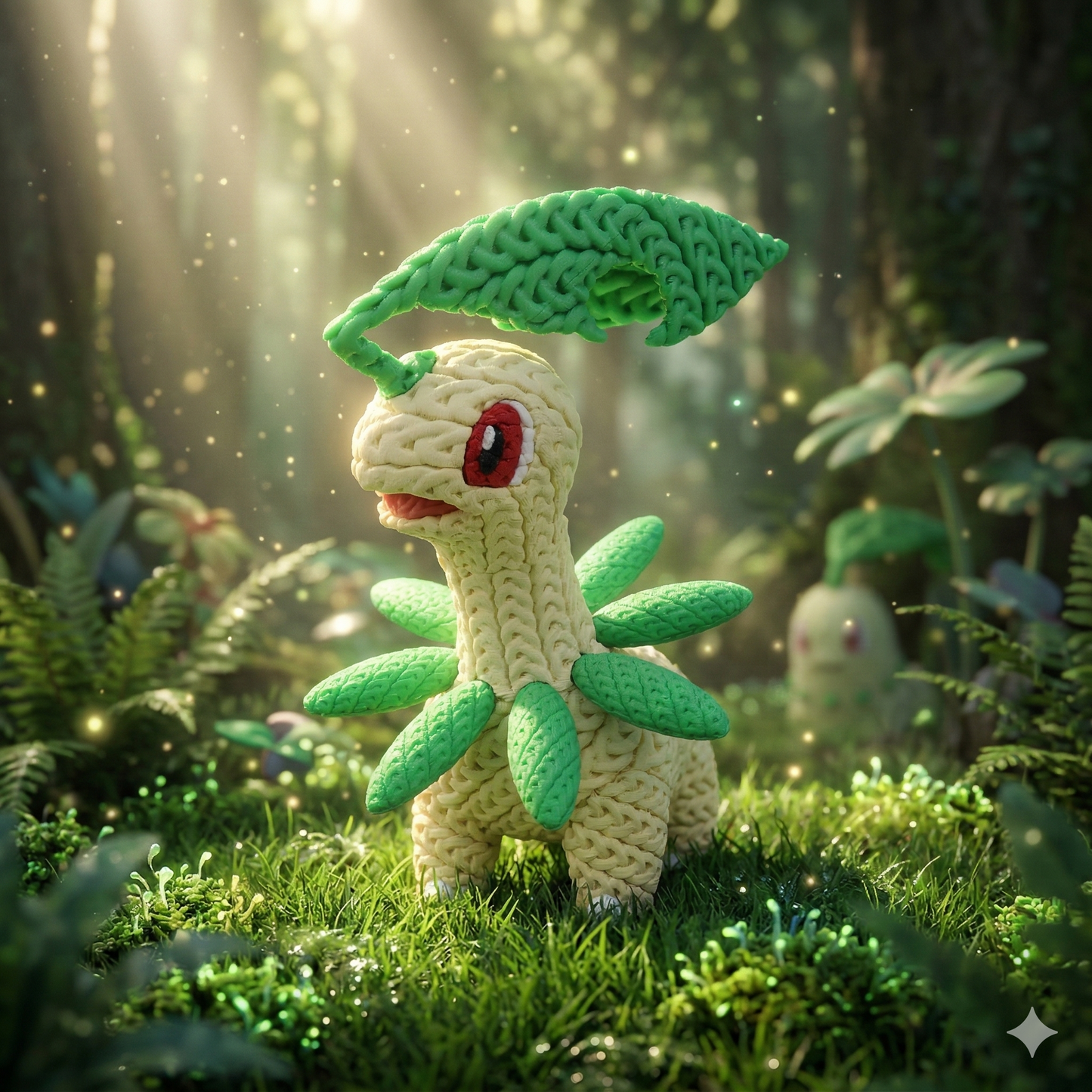 Knitted Leaf Creature – Cozy Sammlerfigur im Stricklook Whale 3D Studio