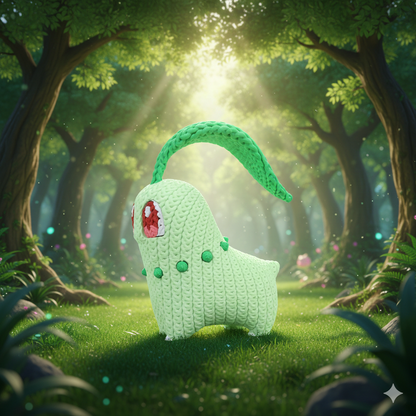 Knitted Leaf Starter Buddy – Sanfter Natur-Charakter im cozy Stricklook Whale 3D Studio