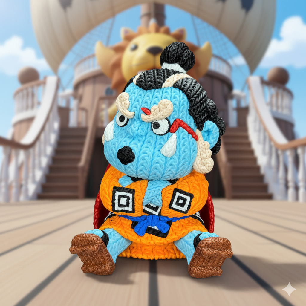 Knitted Ocean Guardian – Cozy Anime Fanart Figur Whale 3D Studio