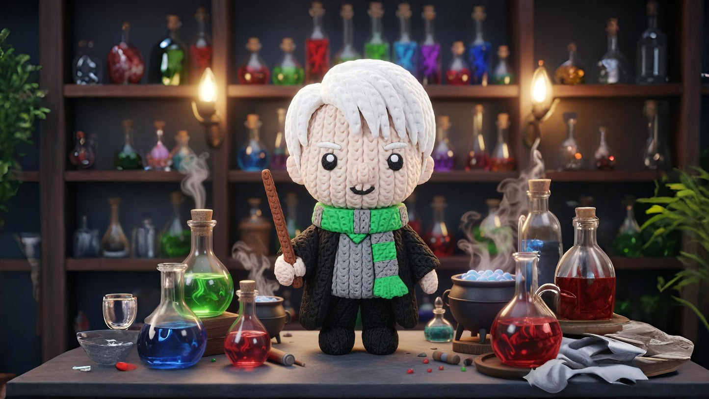 Knitted Wizard Student – Cozy Sammlerfigur im Stricklook Whale 3D Studio