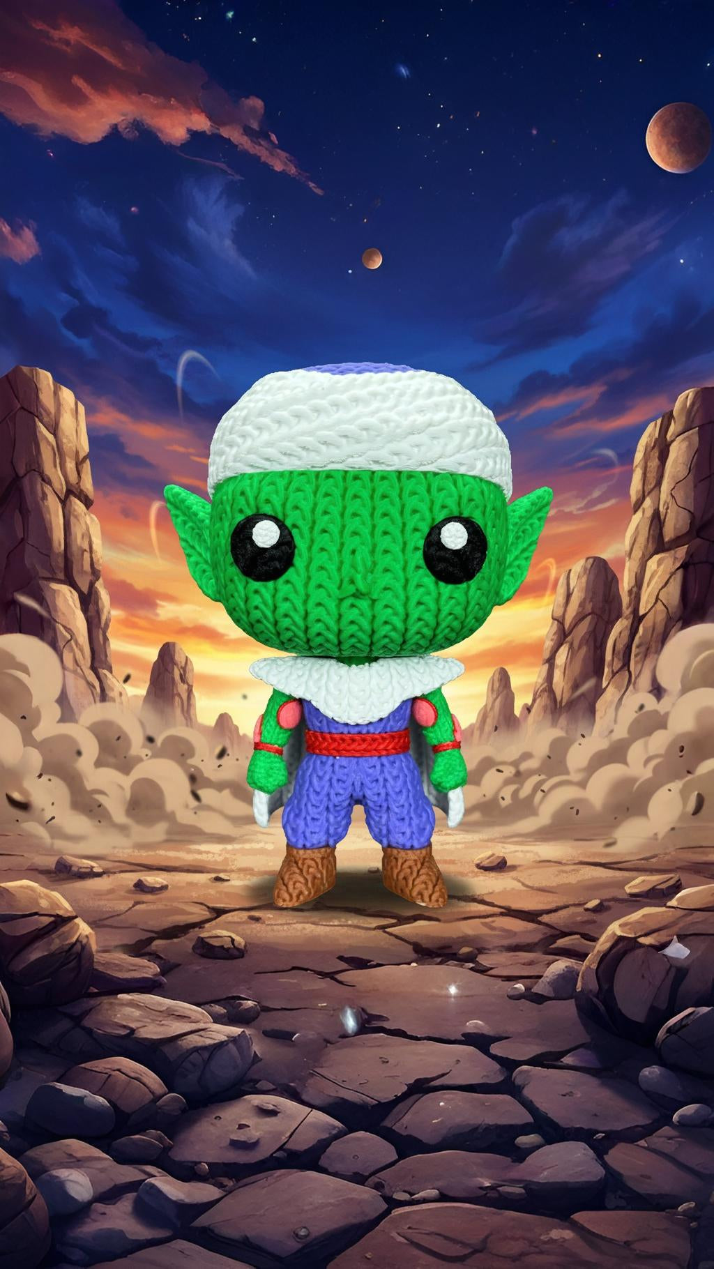 Knitted Mystic Warrior – Cozy Anime Fanart Figur Whale 3D Studio