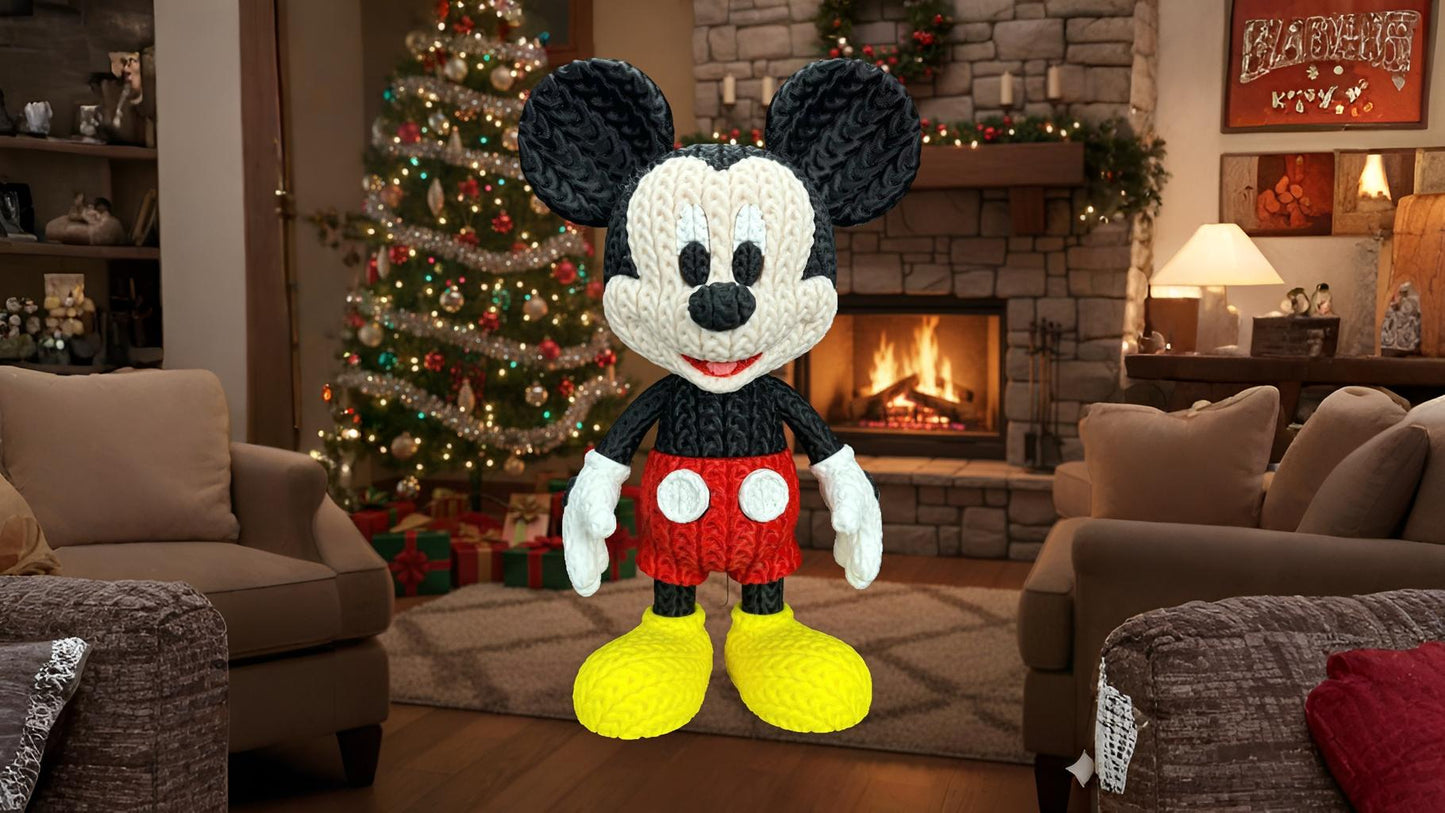 Knitted Classic Cartoon Mouse – Zeitloser Cartoon-Charakter im cozy Stricklook Whale 3D Studio Whale 3D Studio