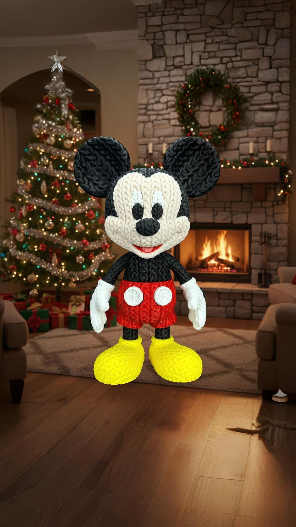 Knitted Classic Cartoon Mouse – Zeitloser Cartoon-Charakter im cozy Stricklook Whale 3D Studio Whale 3D Studio